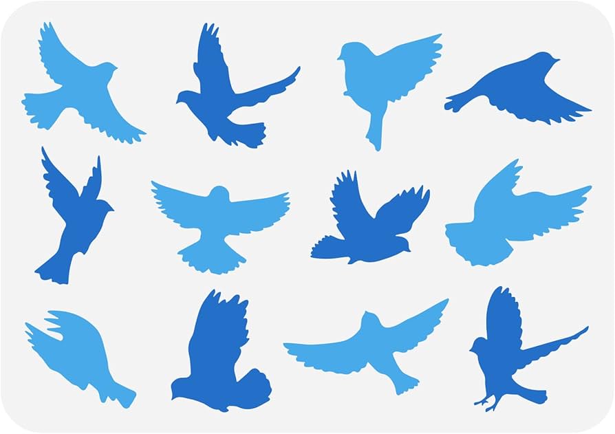 Amazon.co.jp: FINGERINSPIRE 空飛ぶ鳥 ペイントステンシル 8.3